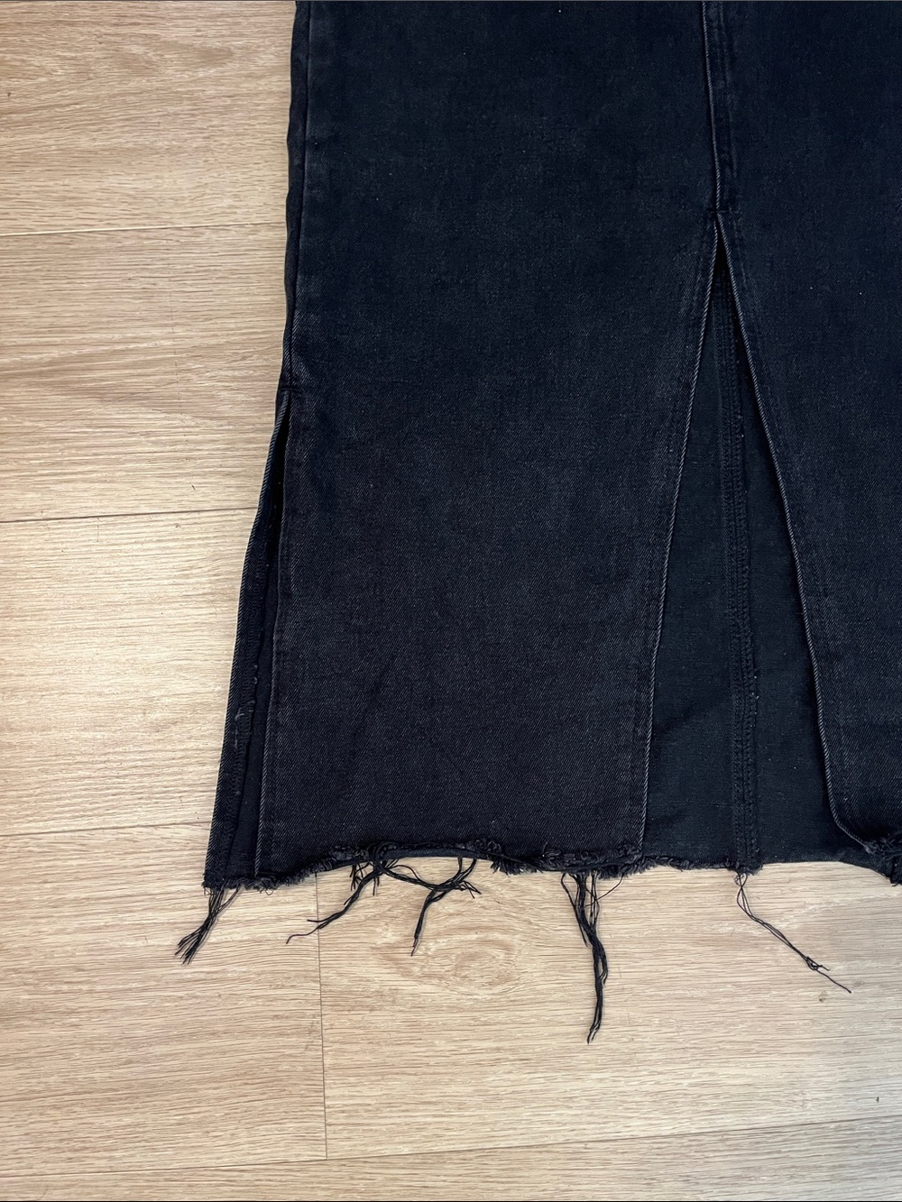 Nasty Gal Black Maxi Denim Skirt with Front Slit - Picture 7 of 15